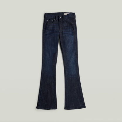 3301 Flare Jeans con corte de bota y cierre de cremallera, diseño de cinco bolsillos.