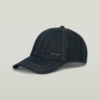 Avernus baseball cap with adjustable clip in denim greencast with G-STAR logo and reinforced stitching.