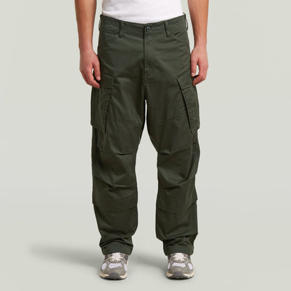 Rovic 3D Relaxed Pants in olive green, showcasing relaxed fit 3D pants with multiple pockets and a baggy style.