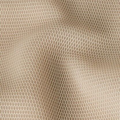 Close-up of the fabric texture of the relaxed zip thru sweater with a honeycomb mesh pattern.