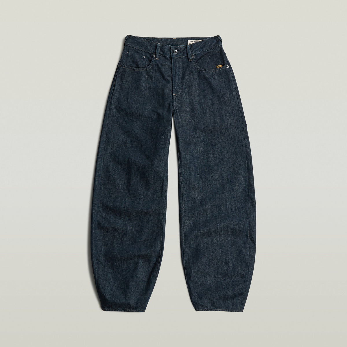 Barrel 3D Loose Jeans en denim greencast, con corte holgado y diseño técnico en 3D.