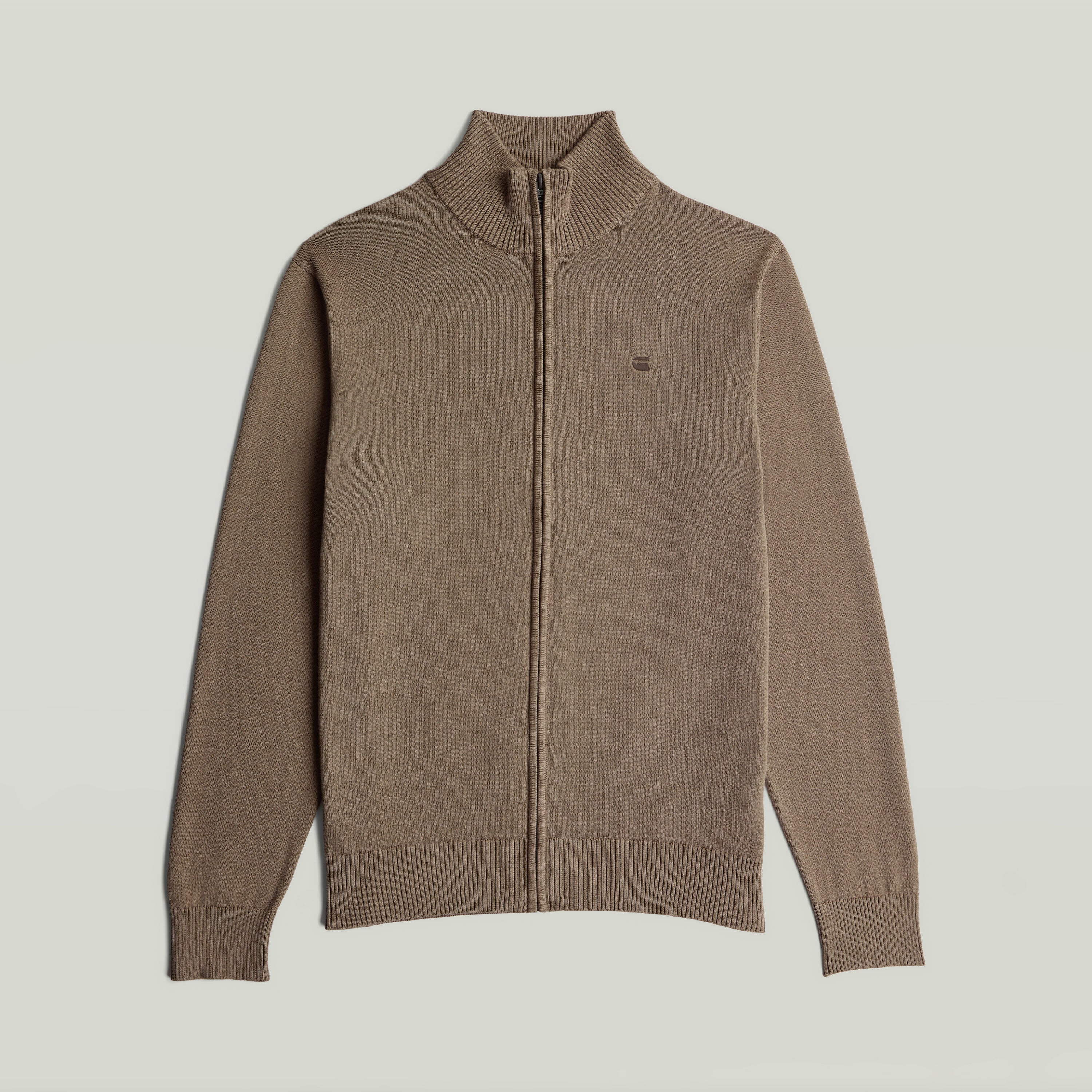 Core Refined Full Zip Knit, regular fit, full zipper closure, high collar, crafted in a soft durable blend.
