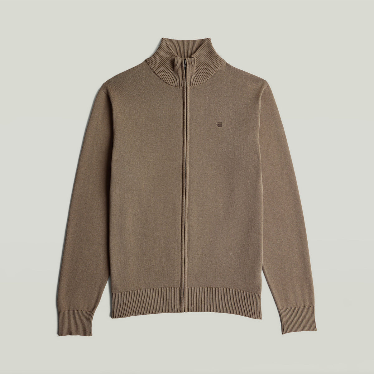 Core Refined Full Zip Knit, regular fit, full zipper closure, high collar, crafted in a soft durable blend.