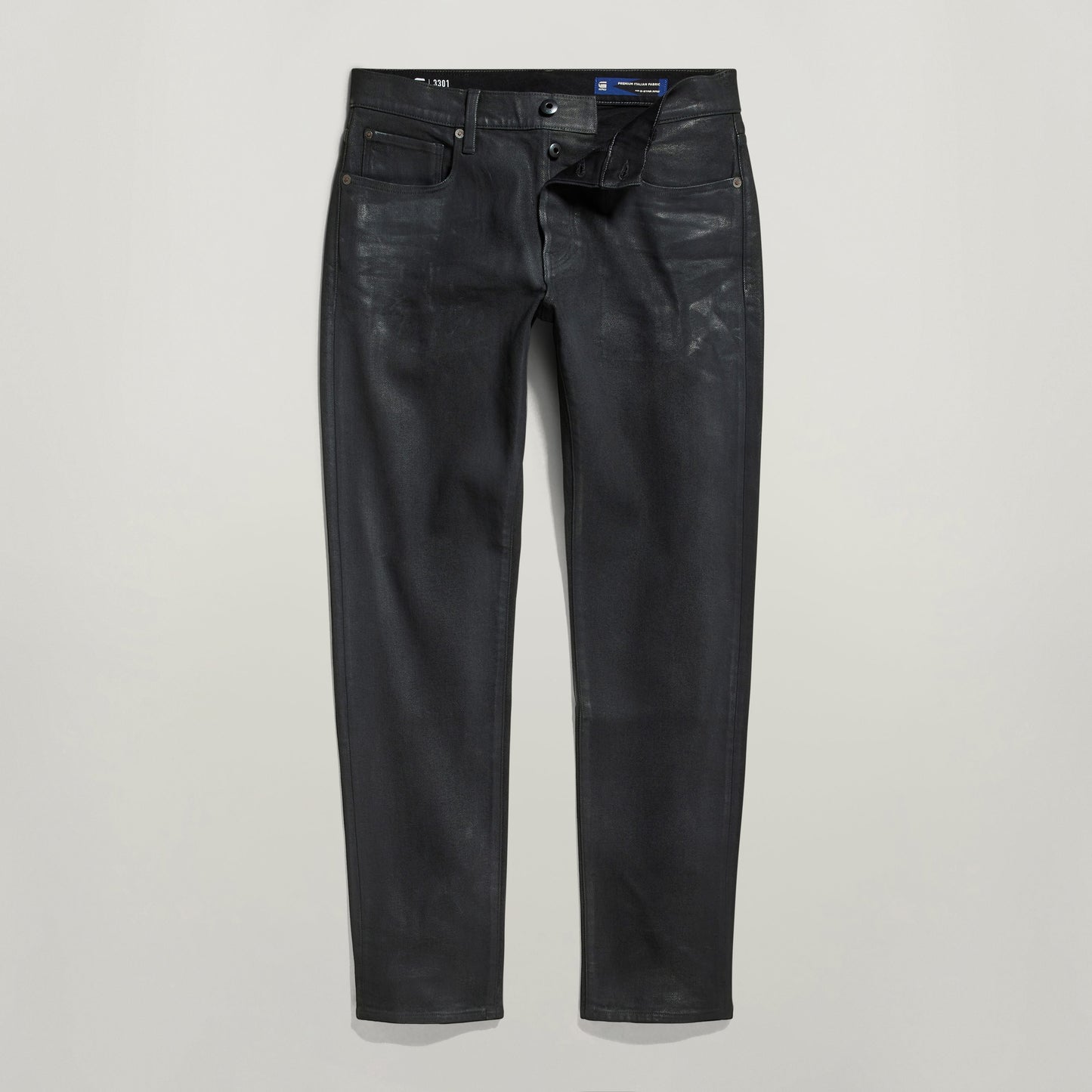 G-Star 3301 slim jeans in black with five-pocket design and medium rise