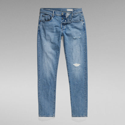 G-Star 3301 slim jeans, estilo auténtico, cinco bolsillos, bragueta de botones, ajuste estrecho.