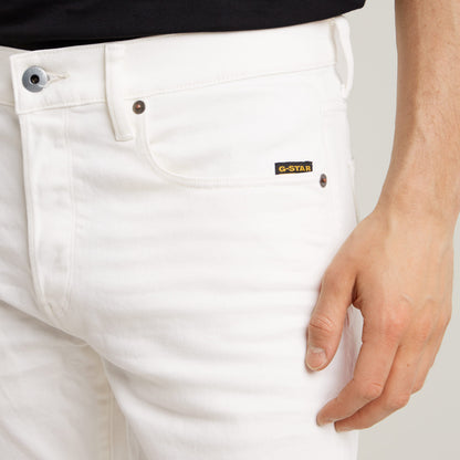 G-Star 3301 Slim jeans in white with five-pocket design and G-Star label.