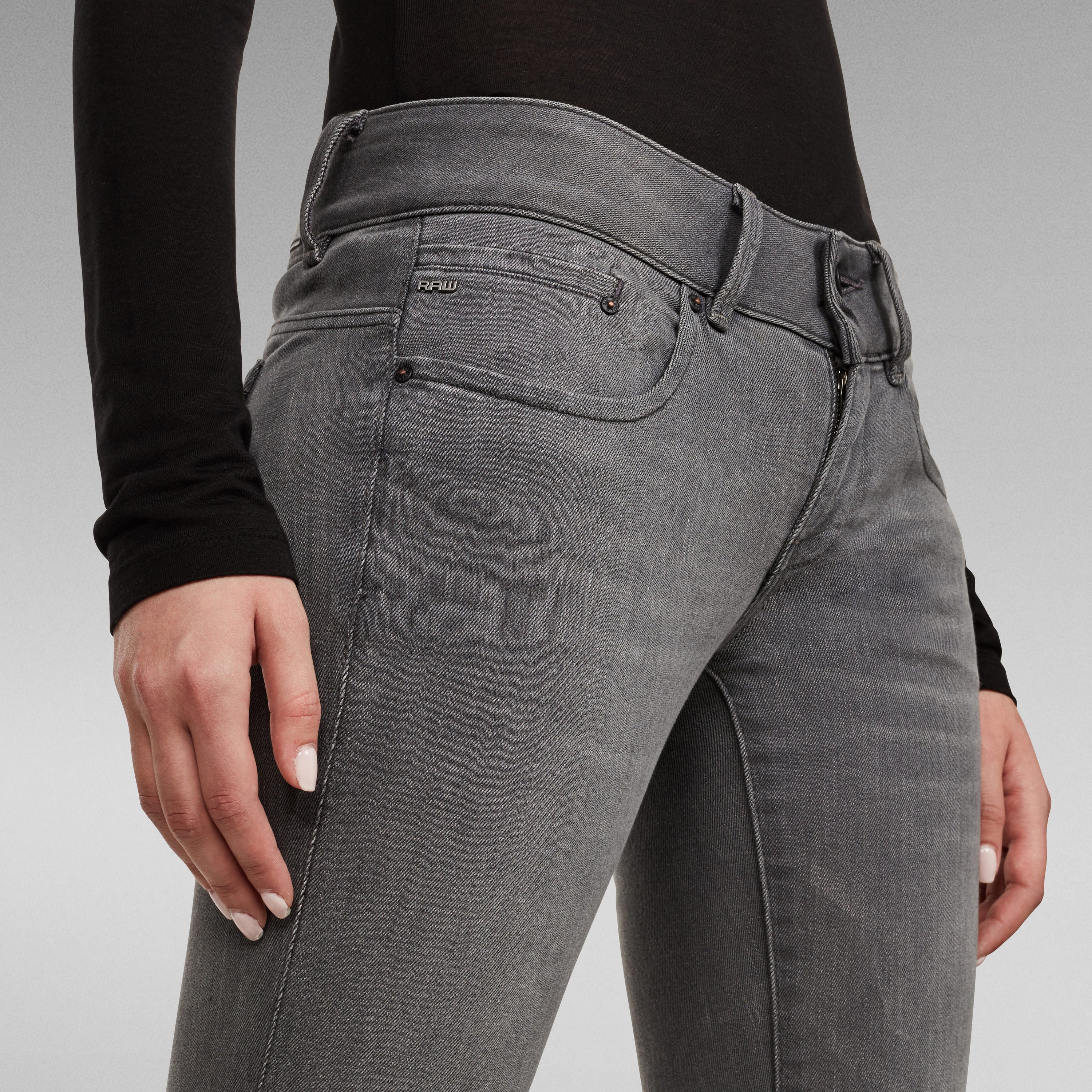 Midge Cody mid skinny jeans in grey, featuring mid waist and fitted design for a flattering silhouette.