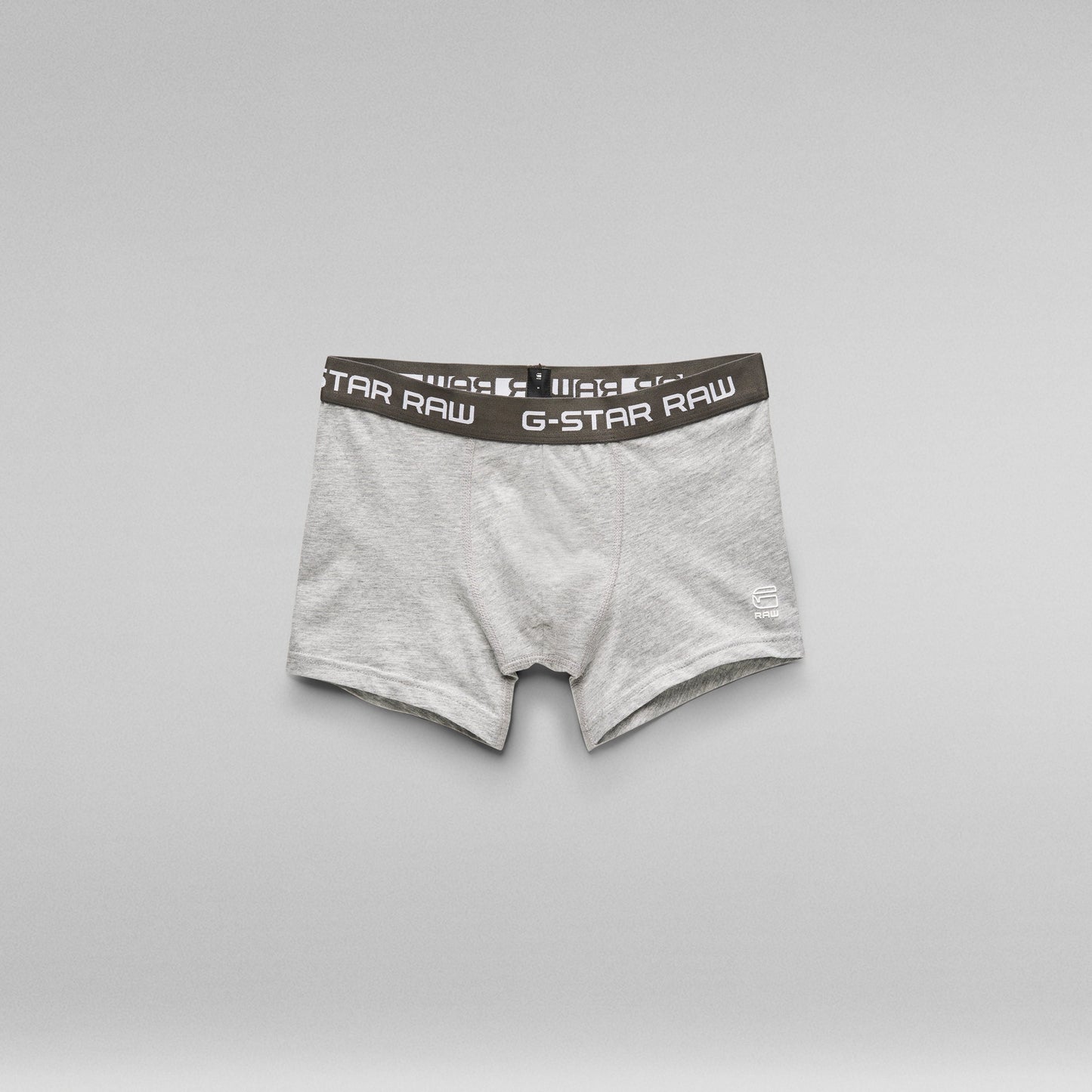 Bóxer clásico G Star en color gris con cinturilla de marca G-Star RAW, parte del paquete de tres clásicos bóxers G Star.