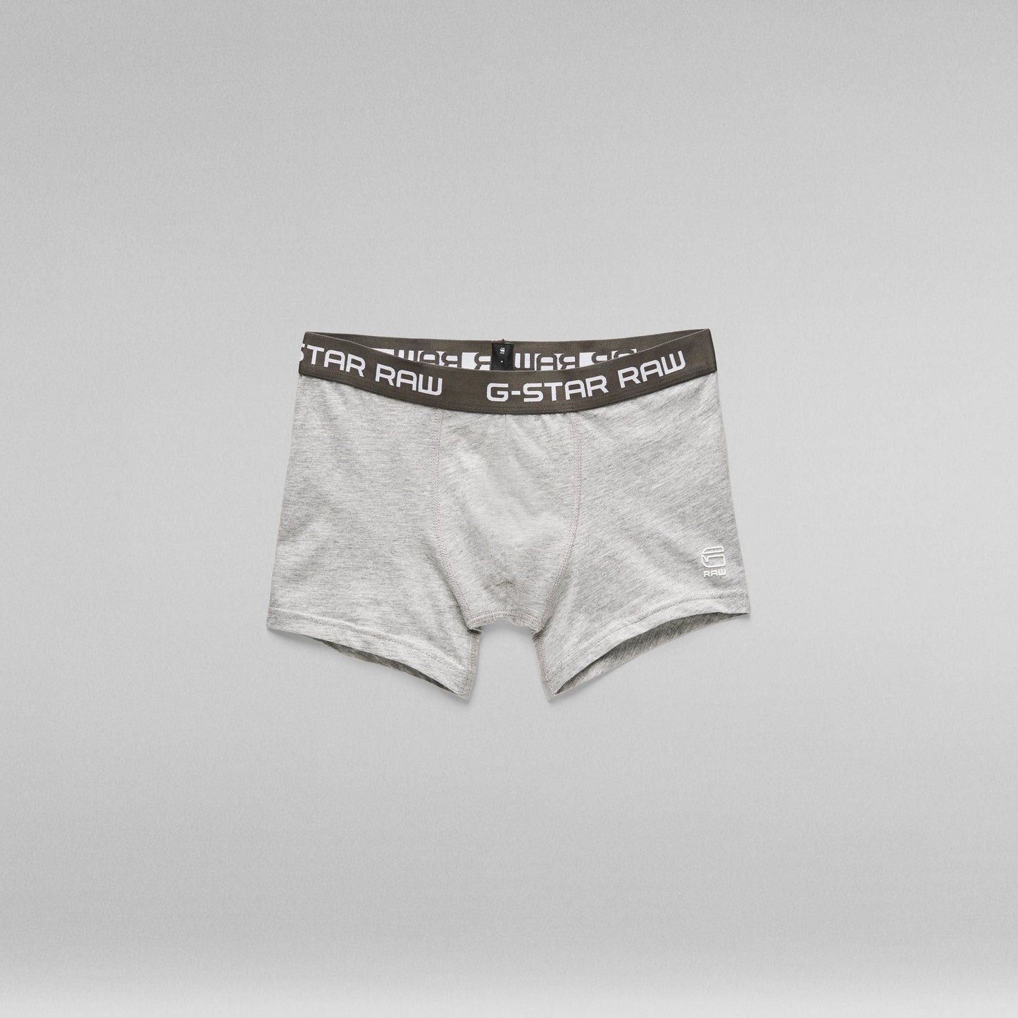 Bóxer clásico G Star en color gris con cinturilla con el logo G-Star RAW, parte del paquete de tres clásicos bóxers G Star.