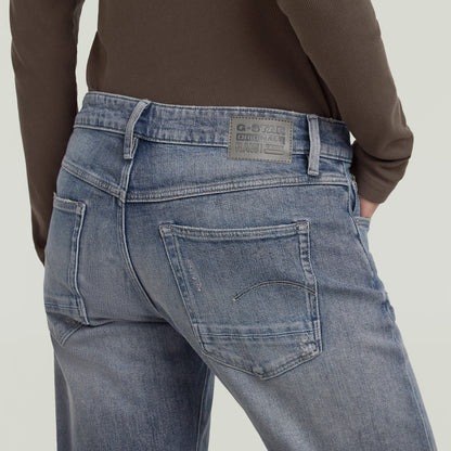 Low rise boyfriend jeans shown from the back, featuring relaxed fit and G-Star label.