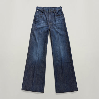 Jeans Deck Ultra High Wide Leg, ultra high wide leg jeans in dark denim with loose fit and five pockets.