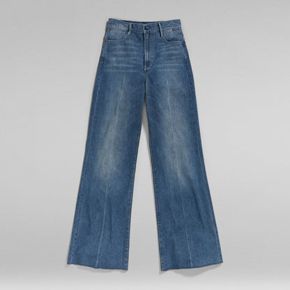 Jeans Deck Ultra High Wide Leg, ultra high wide leg jeans in blue denim with wide legs and high waist design.