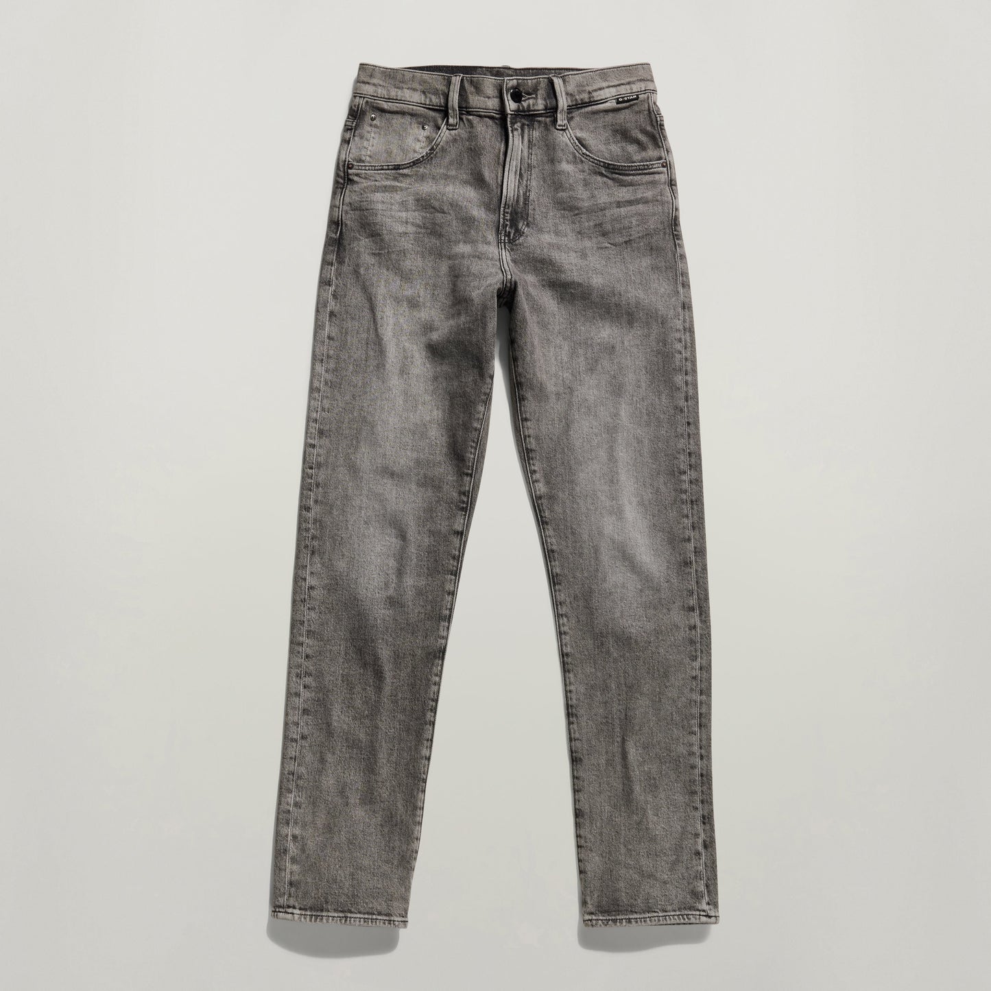 Jeans Virjinya Slim, high-waisted slim jeans with a fitted leg and above-ankle cut in grey color.