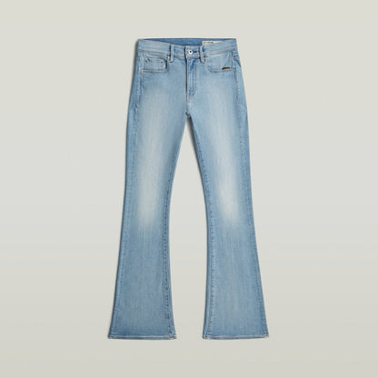 Jeans 3301 Flare, 70s inspired flare jeans with a mid-rise and a classic five-pocket design.