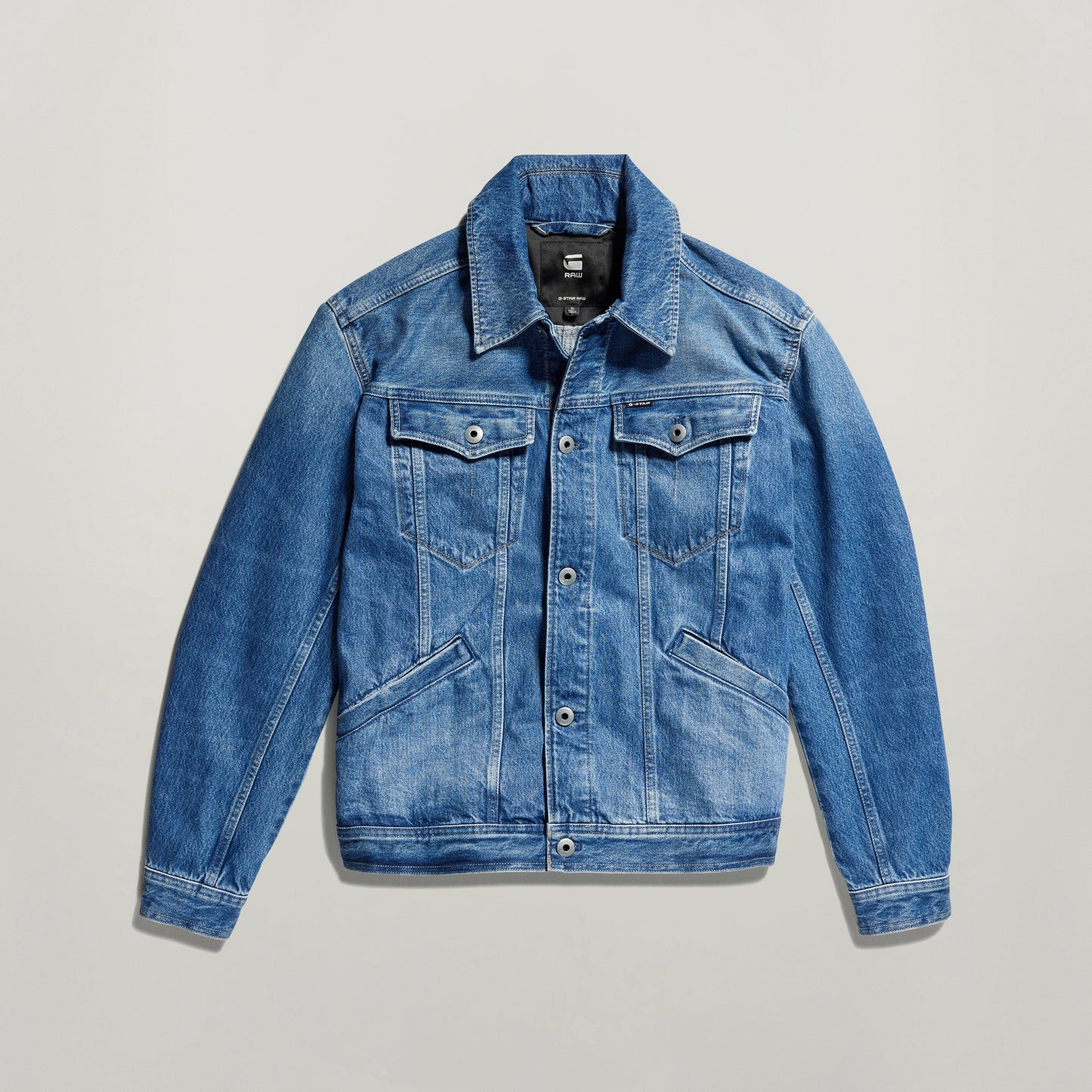 Chaqueta unisex Flight Combat de denim con bolsillos y diseño clásico de manga larga.