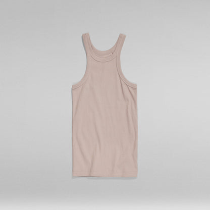 Camiseta Sin Mangas Italian Army Ultra Slim en color rosa claro con diseño de sisa ribeteada y material de algodón.
