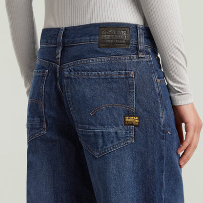 Back view of low waist loose jeans from G-Star, showcasing the pockets and logo detail.