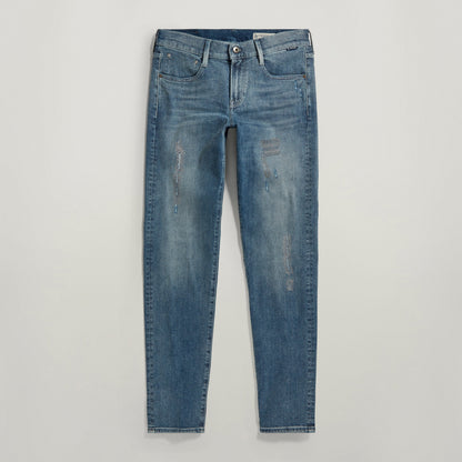 Jeans Ace Slim de talle bajo con pernera ajustada y diseño moderno en azul claro.