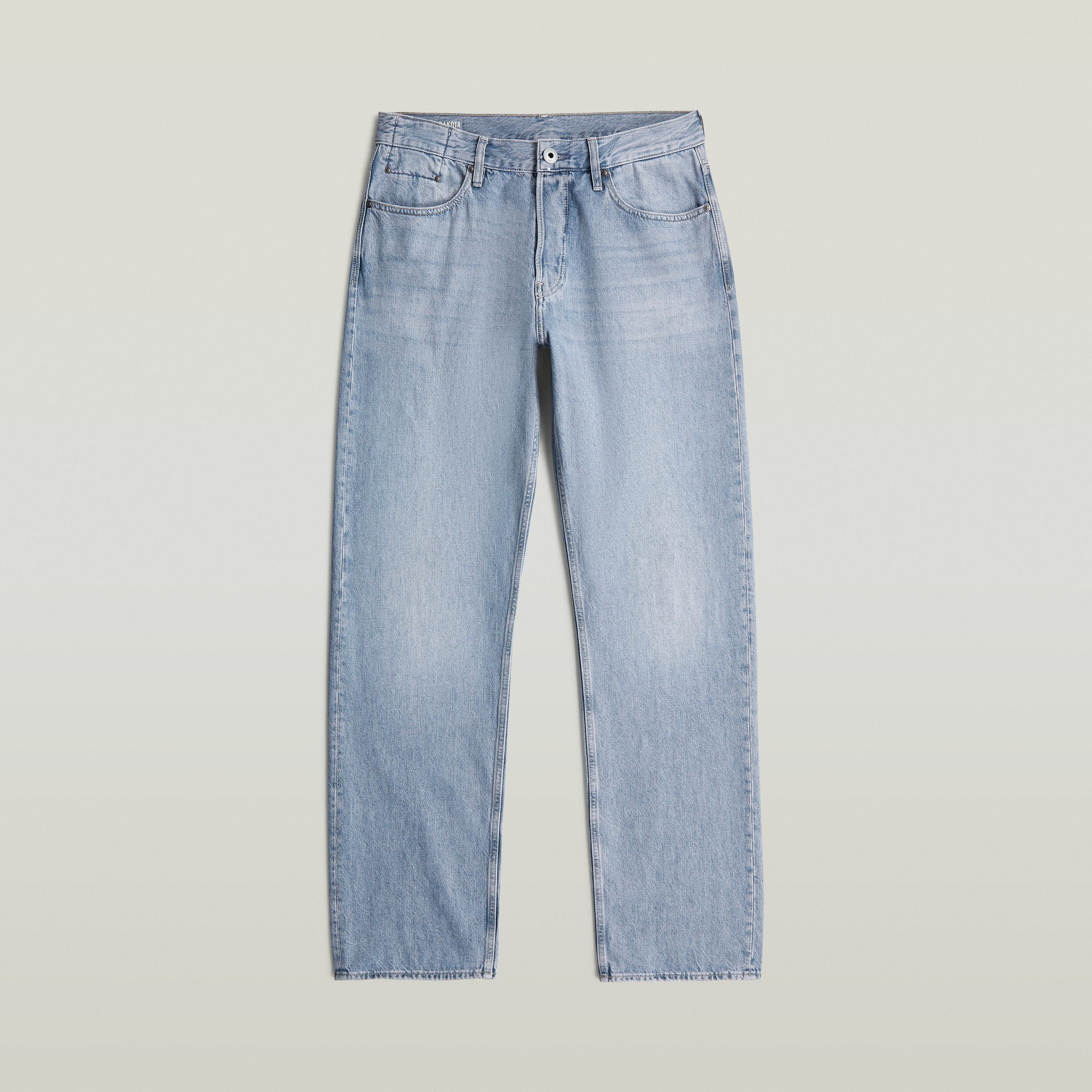 Jeans Dakota Regular Straight en denim claro, diseño auténtico con pernera recta y estilo relajado.