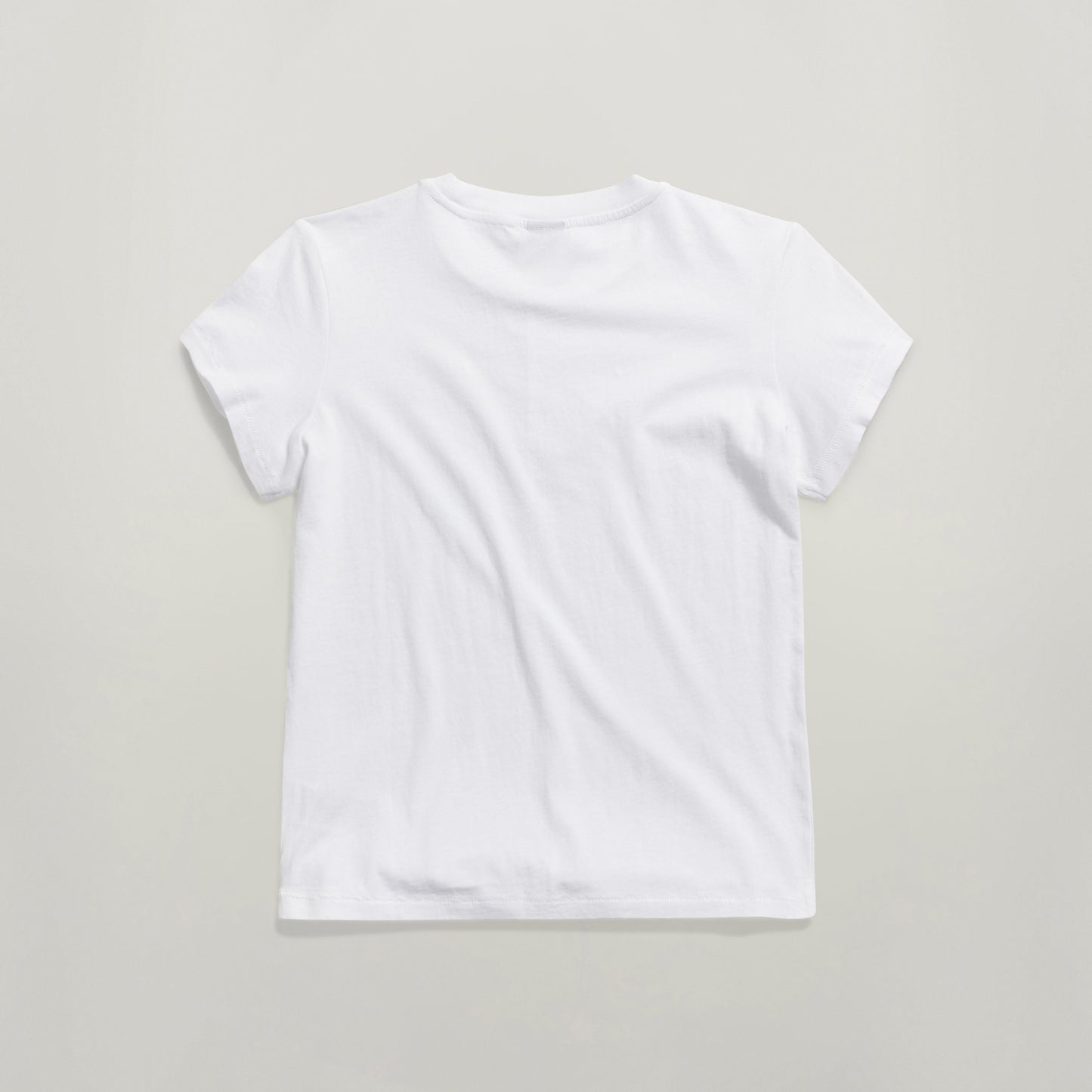 Top Front Seam shirt with embroidery, soft eco-friendly cotton, plain white back view.