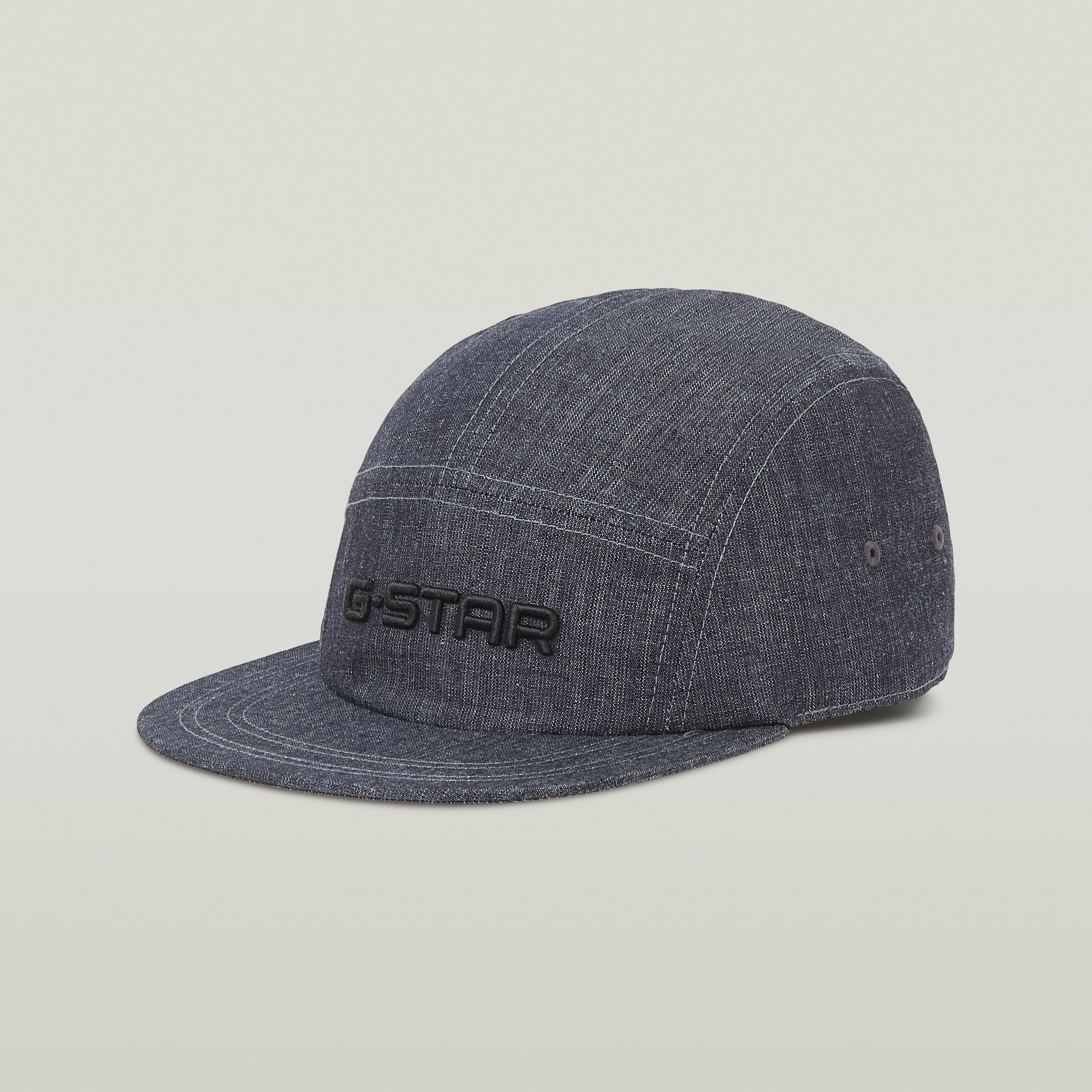 G-STAR gorra flat brim 5 panel cap en color azul oscuro con bordado en 3D, diseño de cinco paneles y visera plana.