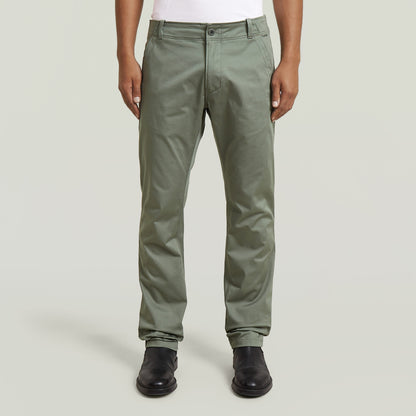 Pantalones chinos rectos Mosa en color verde con corte de pernera recta y tejido elástico, modelo de G-STAR.