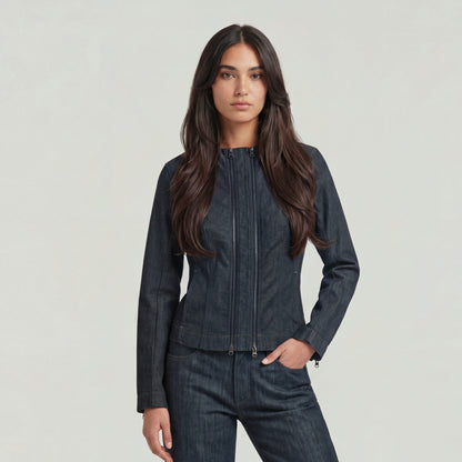 Chaqueta Double Zip Neo Raw Slim