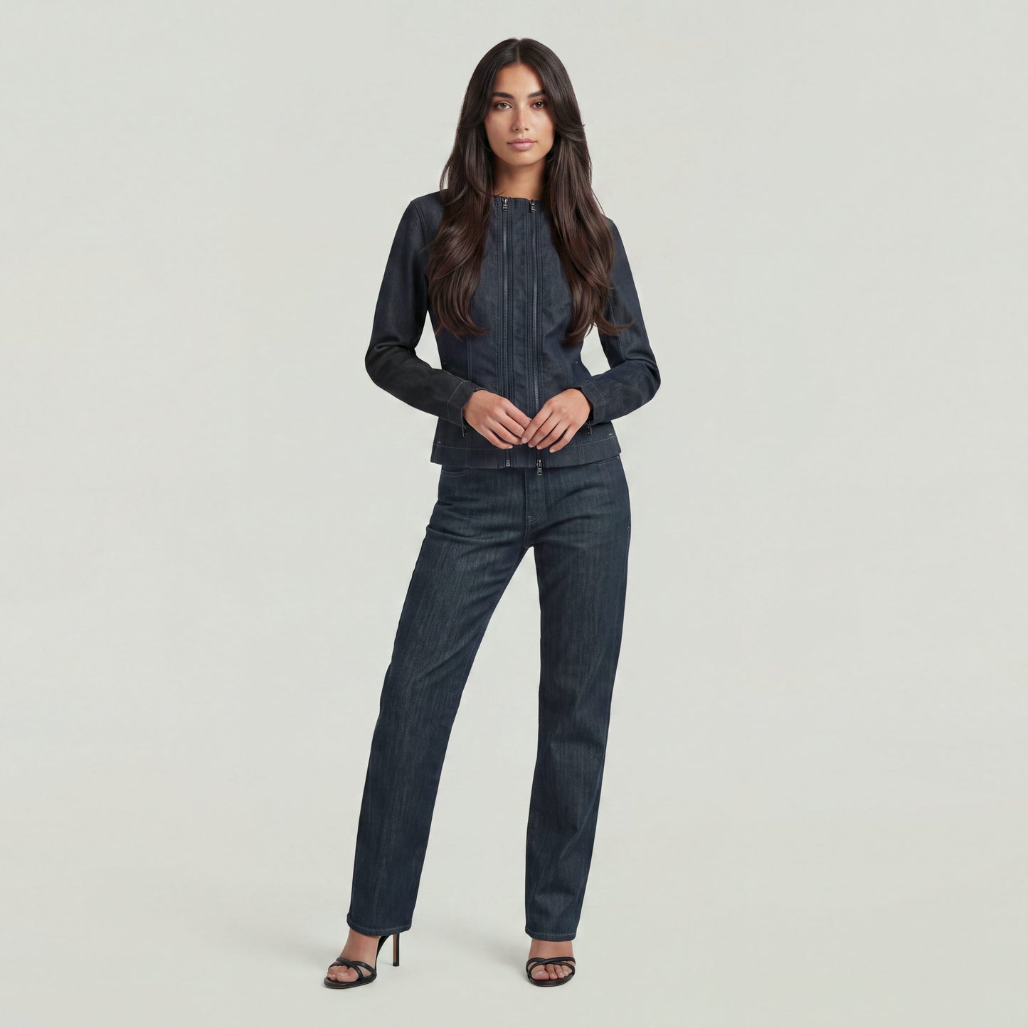 Chaqueta Double Zip Neo Raw Slim