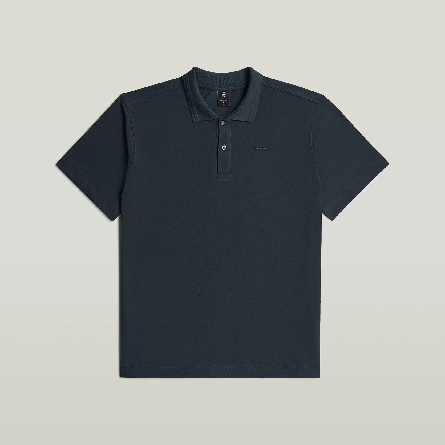 Polo Core Regular, azul oscuro, eco-friendly polo shirt, cuello de polo clásico, 100% algodón ecológico.