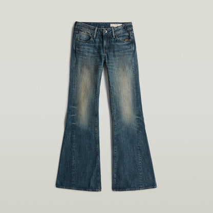 Jeans Stevey Flare, featuring a unique 3D design, zipper closure, and five-pocket style - 3D flare jeans for women.