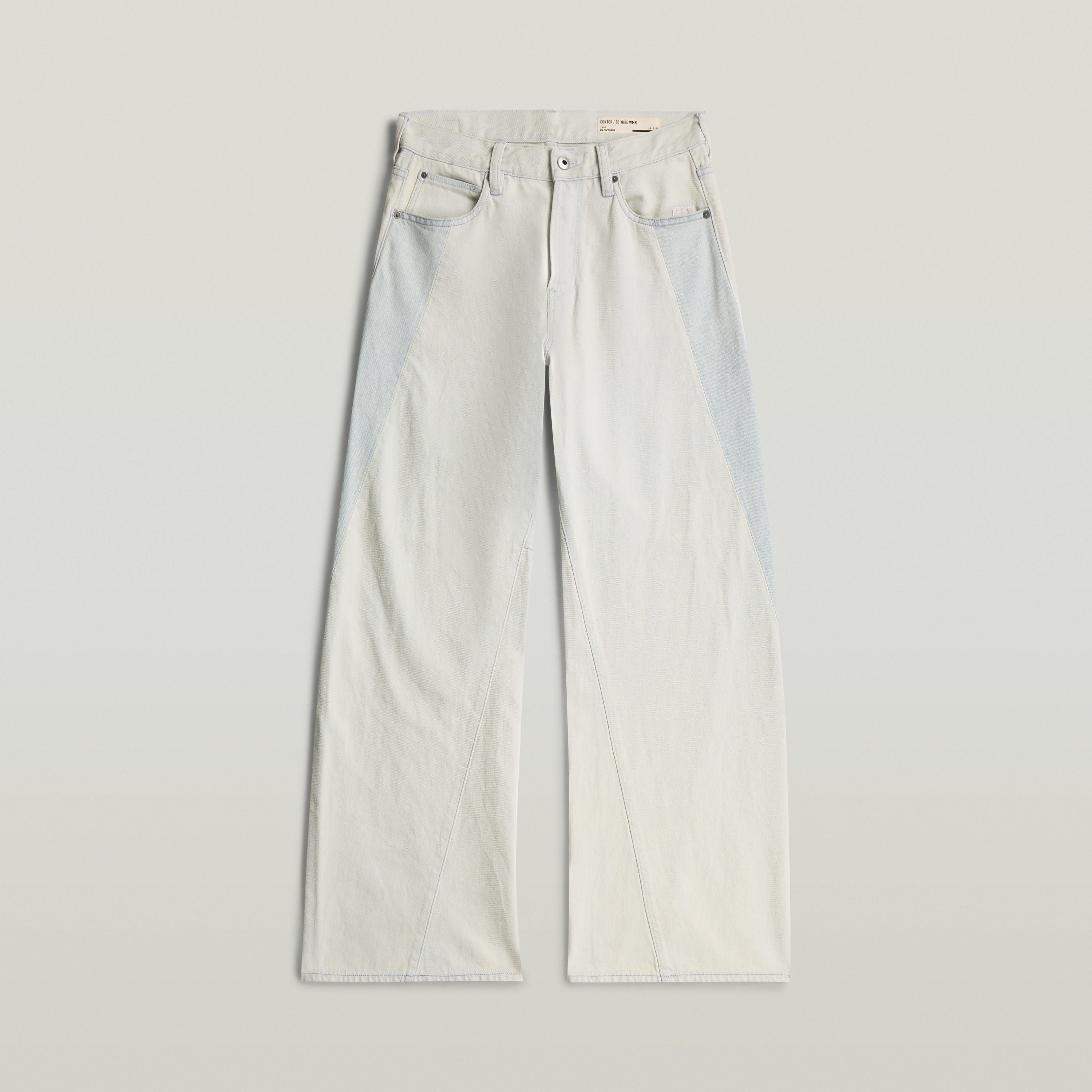 Jeans Contor Two-Tone Wide, estilo holgado, con diseño de paneles contrastantes en denim. Perfectos para un look moderno.