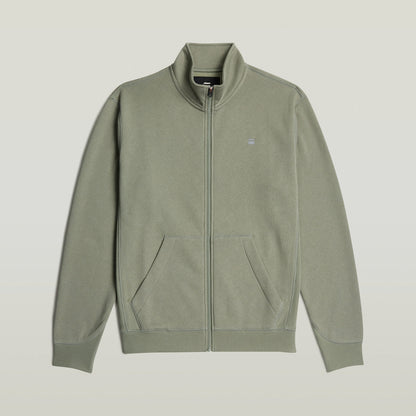 Chaqueta deportiva Premium Core Track de G-Star en color verde con cuello alzado y cierre de cremallera.
