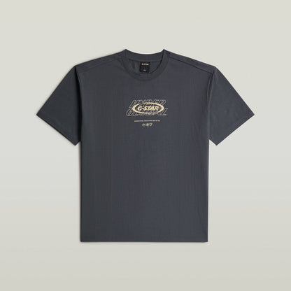 Camiseta Hyper Graphic Relaxed, relaxed fit graphic t-shirt, cuello redondo y estampado gráfico, color gris oscuro.