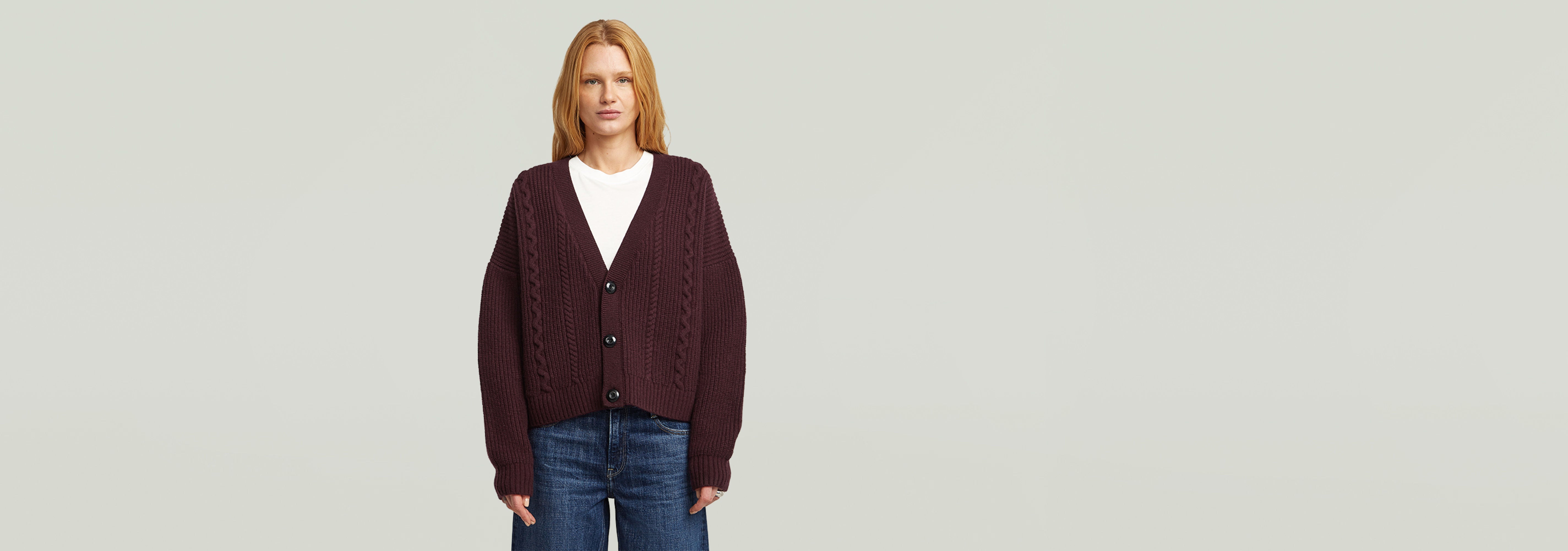 Cable Cropped Cardi Knit