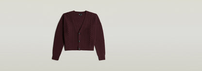 Cable Cropped Cardi Knit
