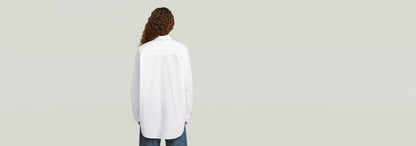 Camisa extragrande de popelín con cremallera vista trasera, diseño clásico y moderno en tela de algodón Supima.