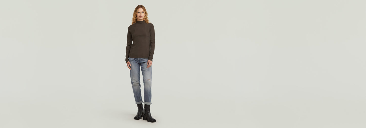 Camiseta A-Line Slim Rib Mock