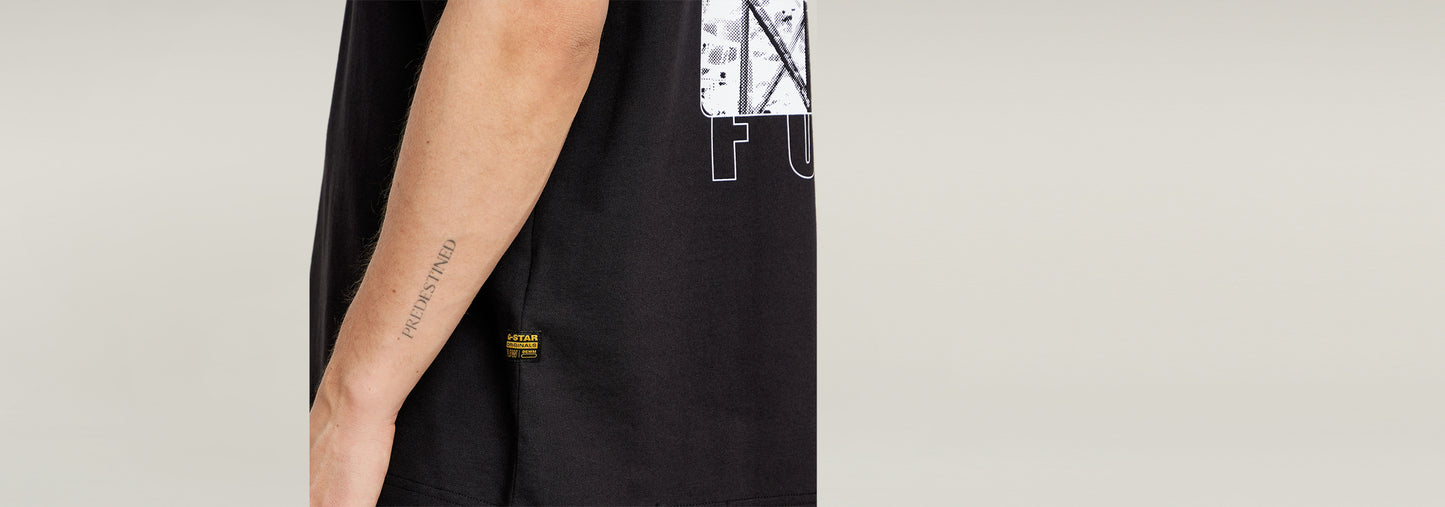 Camiseta Barcode Back Graphic Loose