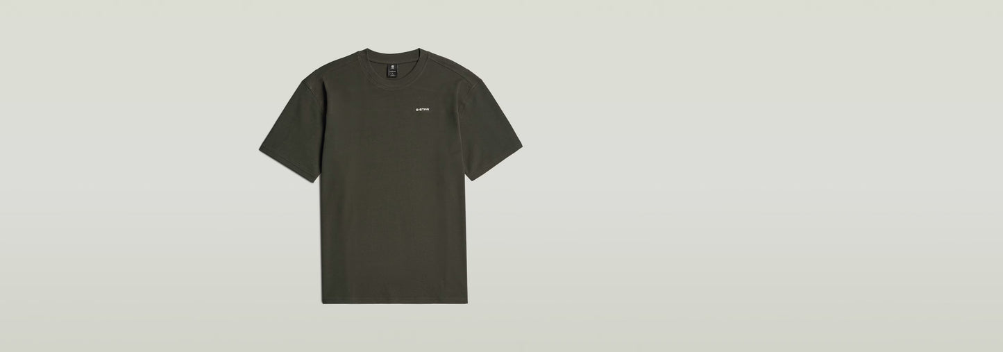 Camiseta Rib Insert Relaxed en color verde oscuro con diseño casual y cuello redondo.