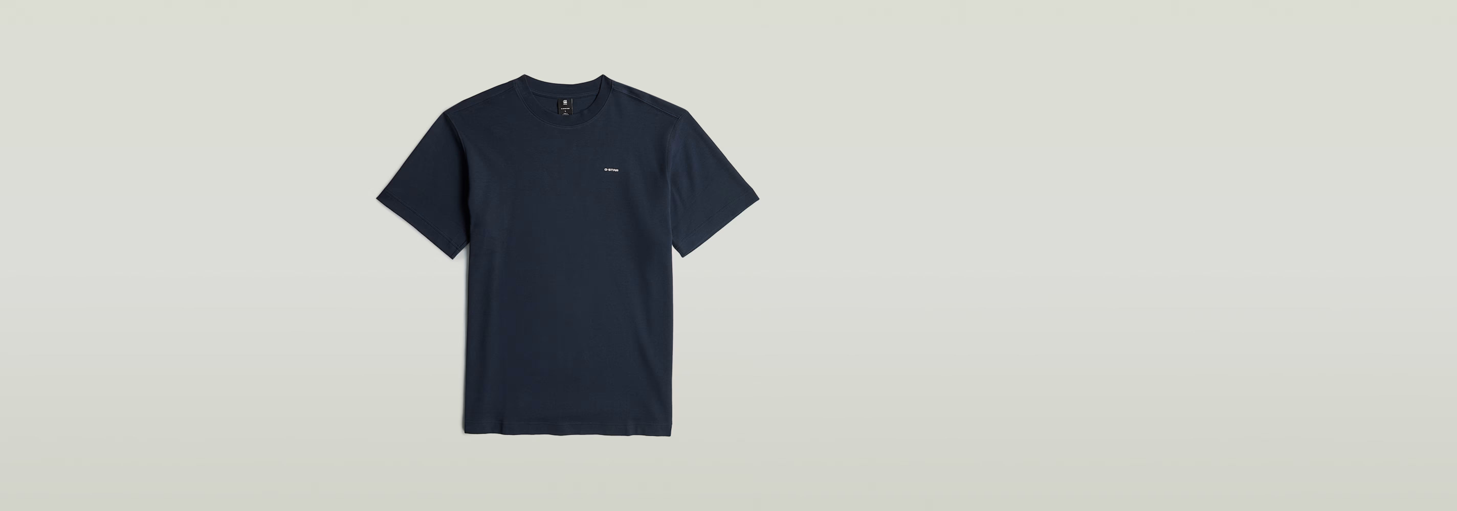 Camiseta True Regular de algodón ecológico con cuello redondo y manga corta en color azul oscuro.