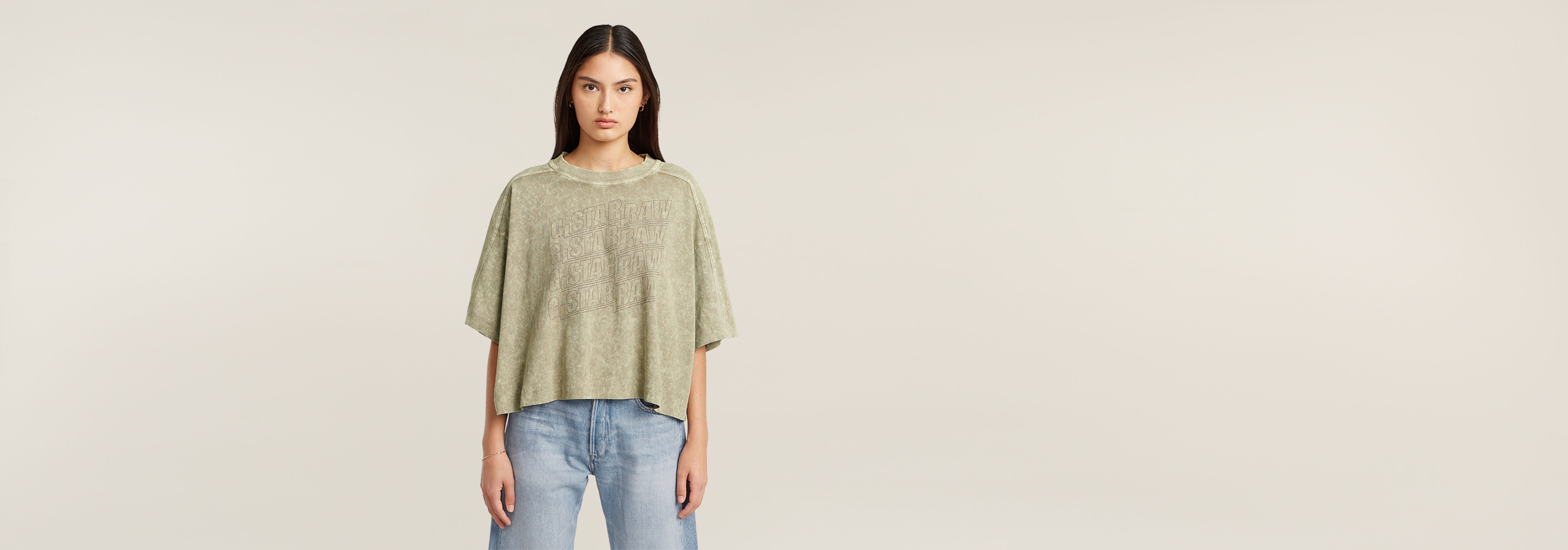 Camiseta Washed Multi Logo Oversized