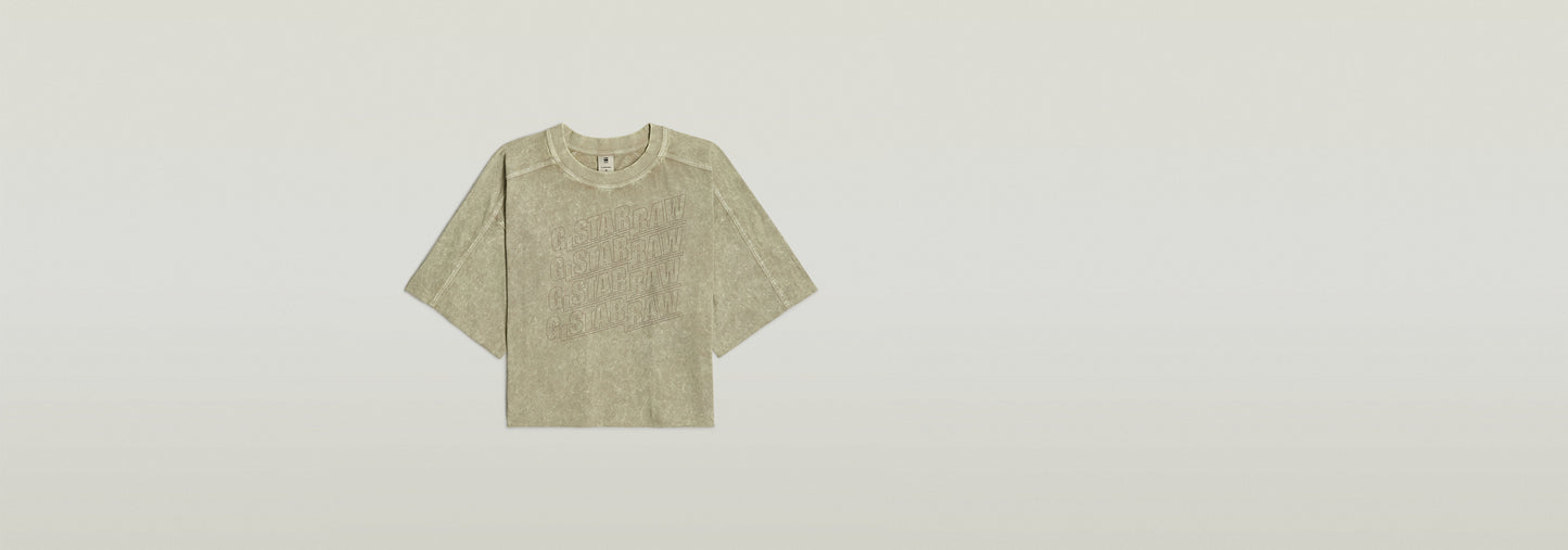 Camiseta Washed Multi Logo Oversized