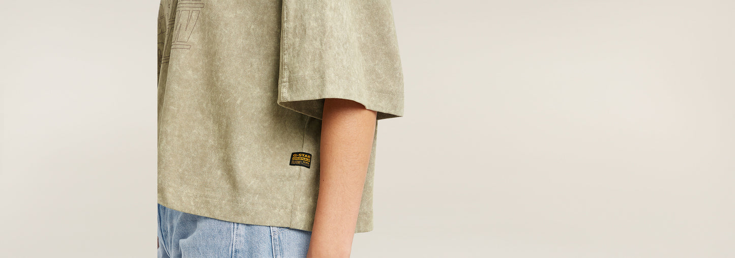 Camiseta Washed Multi Logo Oversized
