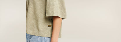 Camiseta Washed Multi Logo Oversized