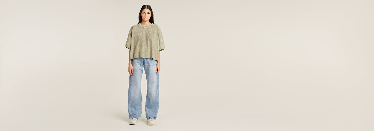 Camiseta Washed Multi Logo Oversized