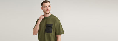 Camiseta Woven Mix Pocket Loose