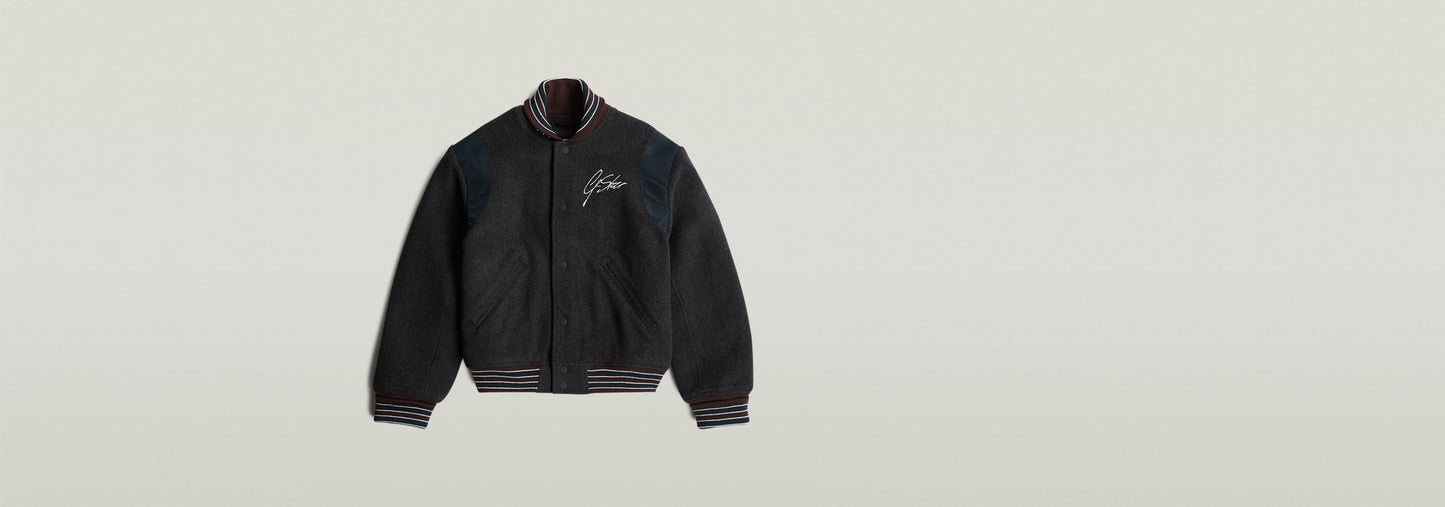 Cazadora Cropped Bomber Varsity