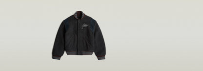 Cazadora Cropped Bomber Varsity