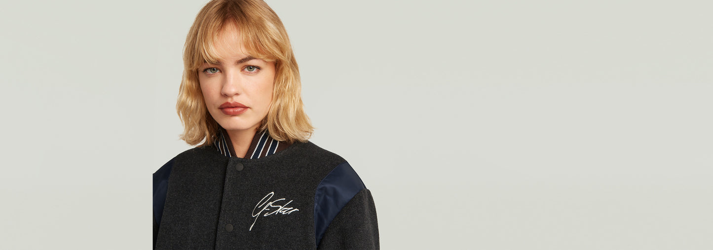 Cazadora Cropped Bomber Varsity