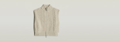 Chaleco de punto Cable Full Zip